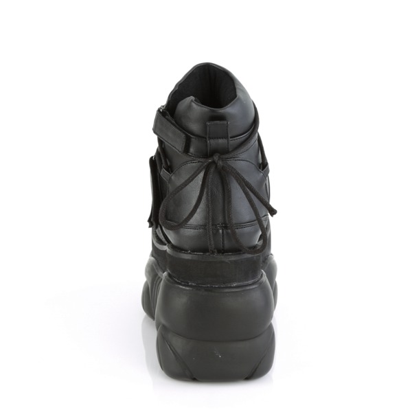 Plateau-Ankle-Bootie mit Klettverschlüssen BOXER-13 schwarz