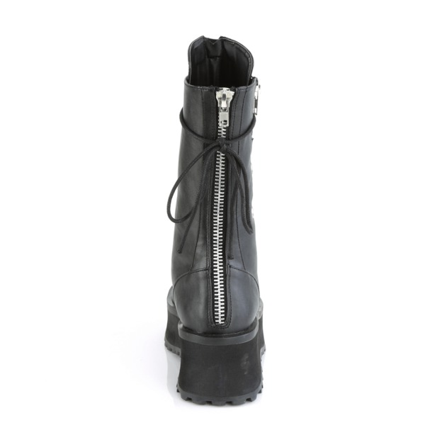Unisex Schnürstiefel mit verchromter Metallkappe GRAVEDIGGER-14 schwarz