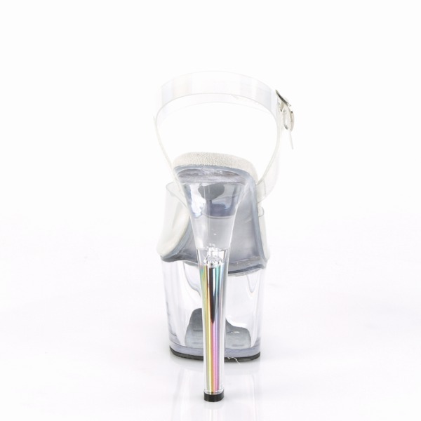 Plateau Knöchelriemchen Sandale mit Regenbogen Absatz SKY-308N-RBH