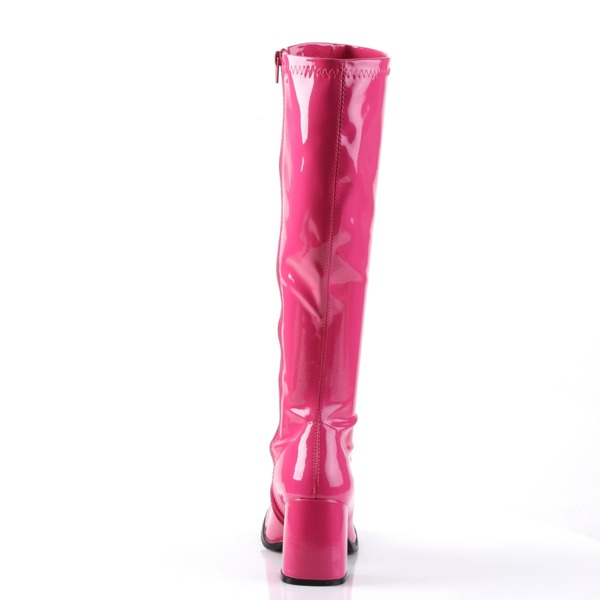 Kniehoher Stiefel mit Blockabsatz GOGO-300 rosa