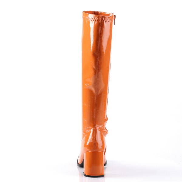 Kniehoher Stiefel mit Blockabsatz GOGO-300 orange