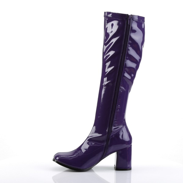Kniehoher Stiefel mit Blockabsatz GOGO-300 violett