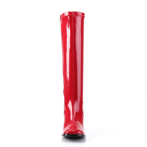 Kniehoher Stiefel mit Blockabsatz GOGO-300 rot