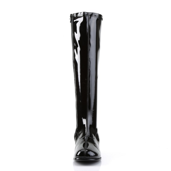Kniestiefel RETRO-300 Lack schwarz