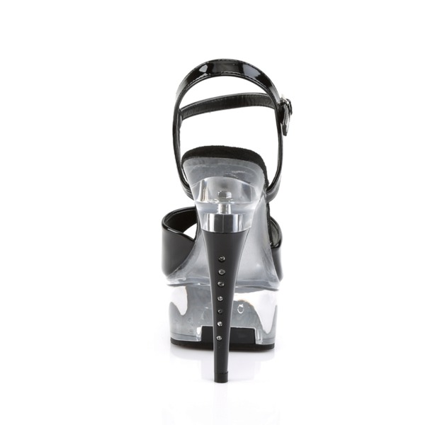 Peep Toe Sandalette mit Knöchelriemen CAPTIVA-609 Lack schwarz / transparent