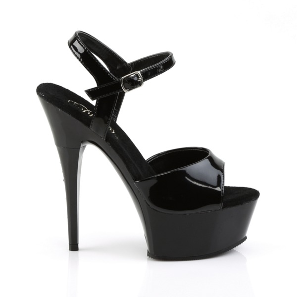 Peep Toe Sandalette mit Knöchelriemen CAPTIVA-609 Lack schwarz