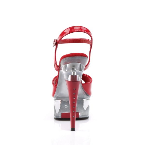 Peep Toe Sandalette mit Knöchelriemen CAPTIVA-609 rot / transparent