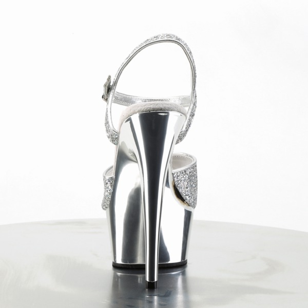Plateau Sandalette im Chrome Look DELIGHT-609G silber