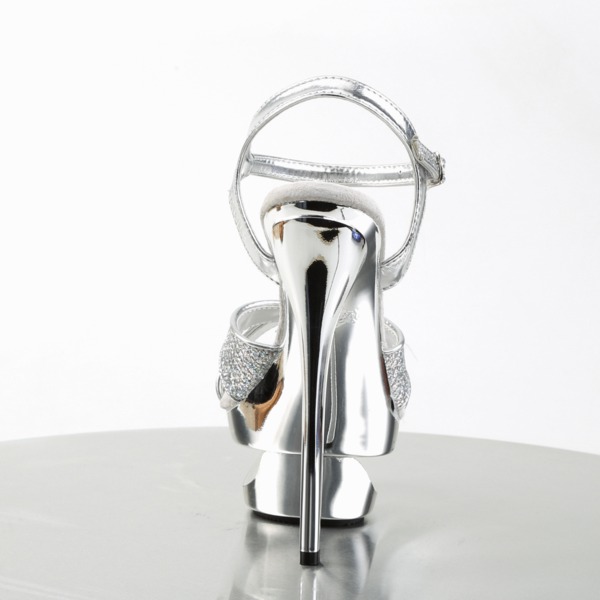 Sandalette mit Cut-Out-Plattform ECLIPSE-619G silber