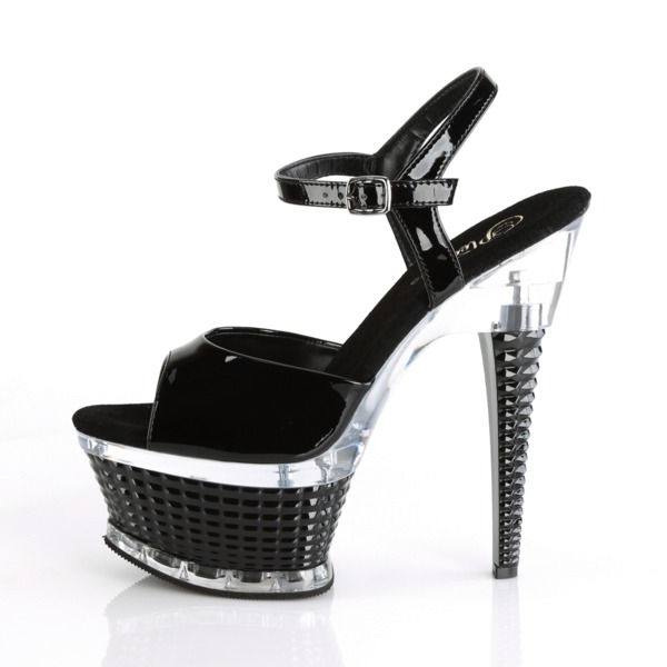 Peep Toe Plateau High Heels mit Knöchelriemen ILLUSION-659