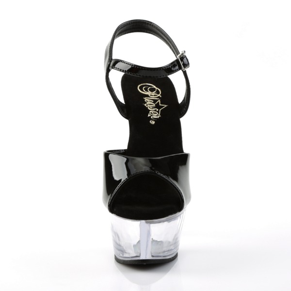Plateau Lack Sandalette KISS-209 schwarz / transparent