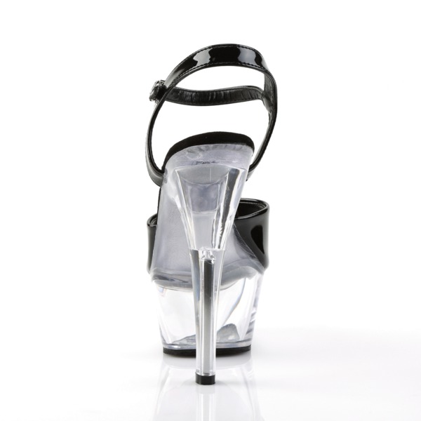 Plateau Lack Sandalette KISS-209 schwarz / transparent