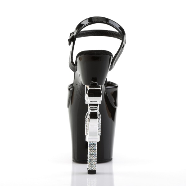 Sandaletten High Heels mit Knöchelriemen und Plateau REVOLVER-709