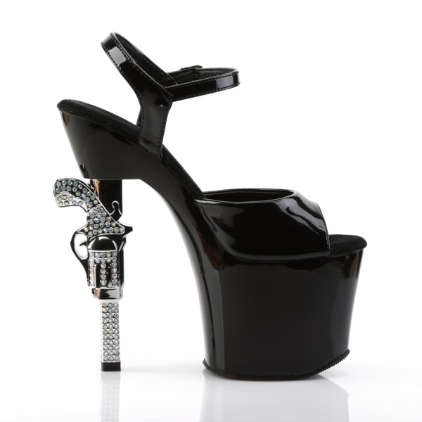 Sandaletten High Heels mit Knöchelriemen und Plateau REVOLVER-709