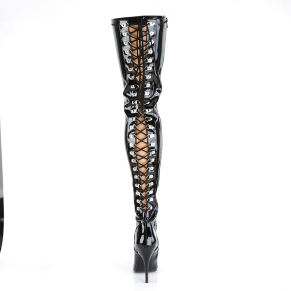 Overknees Lack schwarz mit Stiletto 