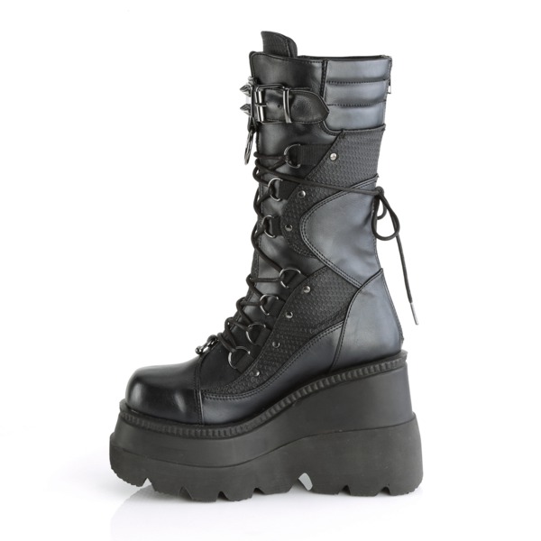 Wedge Plateau Schnürstiefel SHAKER-70 schwarz