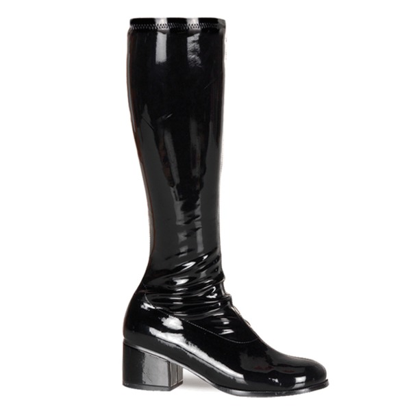 Kniestiefel RETRO-300 Lack schwarz