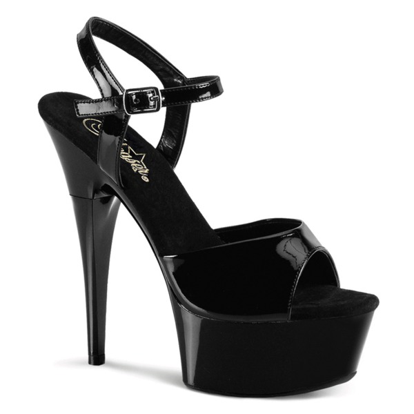 Peep Toe Sandalette mit Knöchelriemen CAPTIVA-609 Lack schwarz