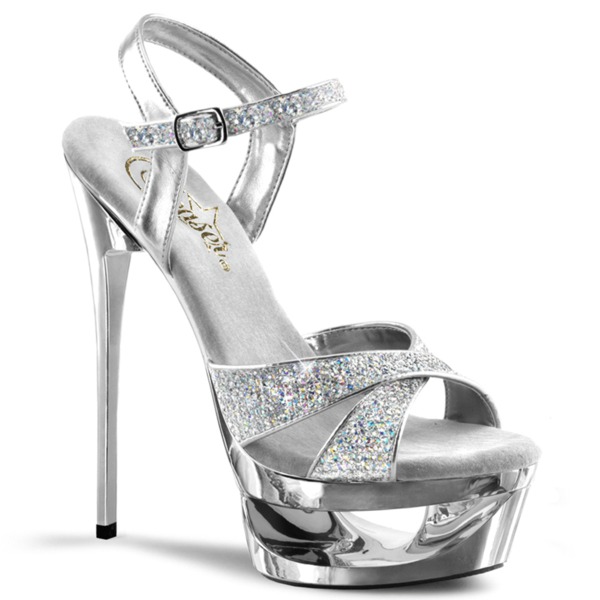 Sandalette mit Cut-Out-Plattform ECLIPSE-619G silber