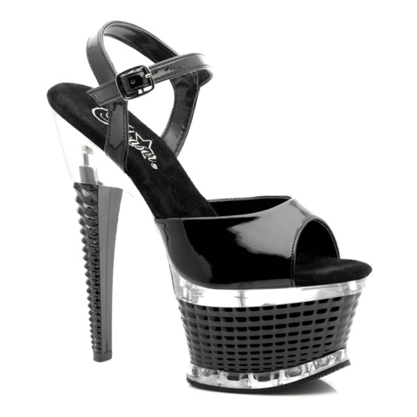 Peep Toe Plateau High Heels mit Knöchelriemen ILLUSION-659
