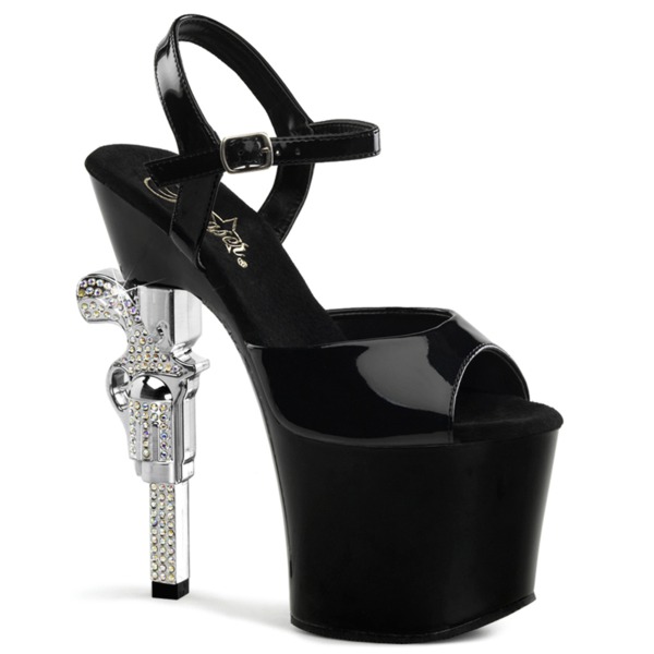 Sandaletten High Heels mit Knöchelriemen und Plateau REVOLVER-709
