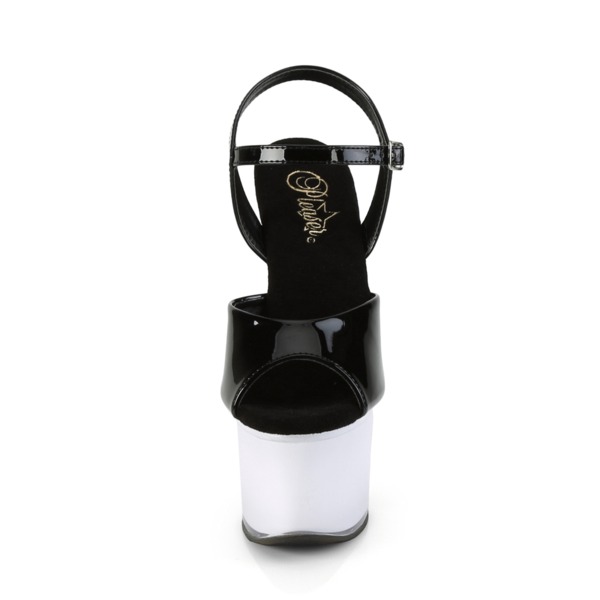 LED beleuchtete Knöchelriemensandale DISCOLITE-709 schwarz / neon