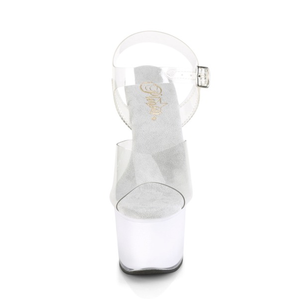 LED Plateau Sandalette ILLUMINATOR-708 transparent / weiß