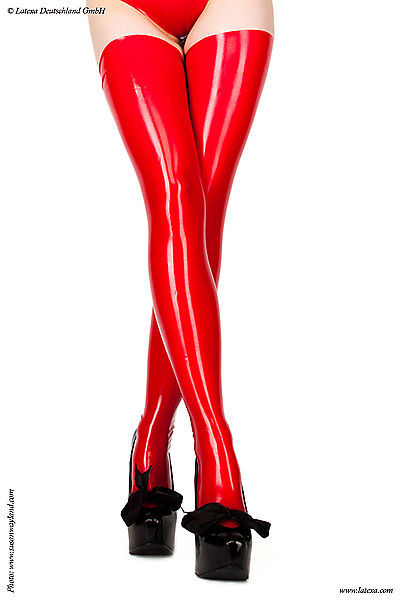 Lange Latexstrümpfe, 82 cm