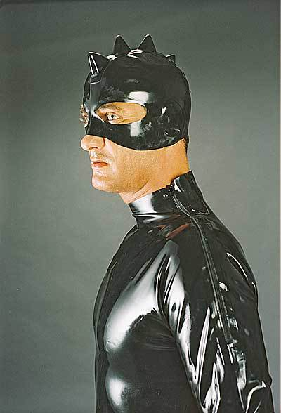 Latexhalbmaske mit Latexhahnenkamm