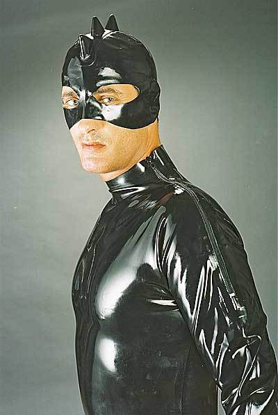 Latexhalbmaske mit Latexhahnenkamm