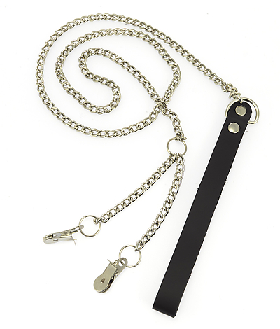 Hundeleine Metall mit Schamlippen-/Nippelklemmen