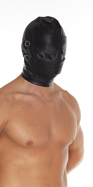 Lederhaube mit Klappen & Knebel