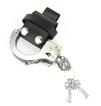 Handschellentasche Leder schwarz