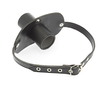 Knebel Leder schwarz