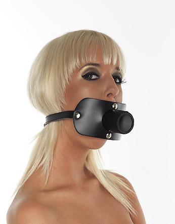 Knebel Leder schwarz