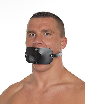 Knebel Leder schwarz