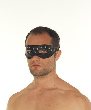 Augenmaske offen Leder schwarz