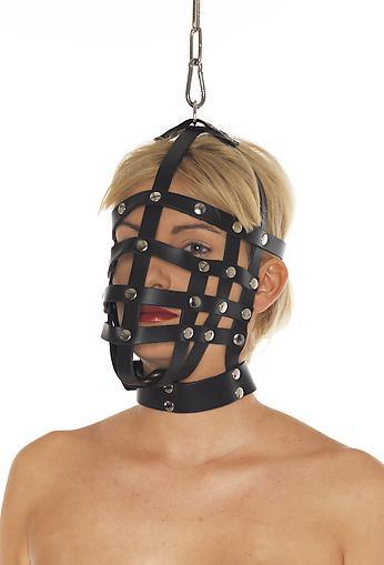 Maulkorb Leder schwarz