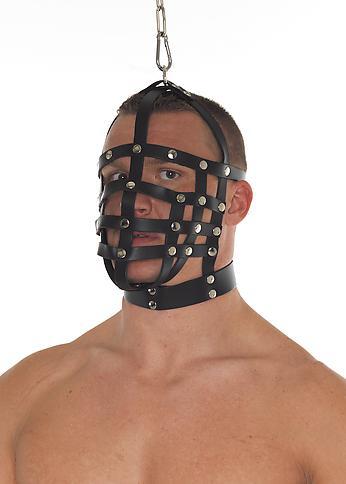 Maulkorb Leder schwarz