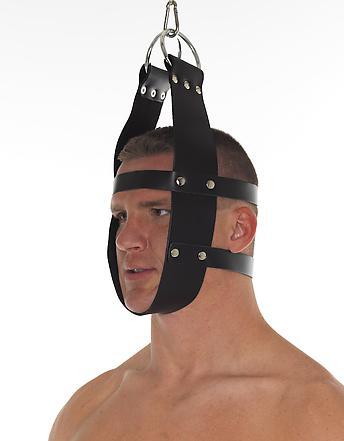 Streckmaske Leder schwarz