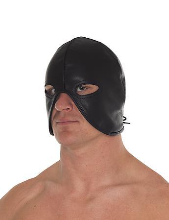 Gesichtsmaske offen Leder schwarz
