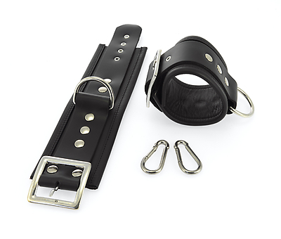 Leder Armfesseln schwarz mit Schloss