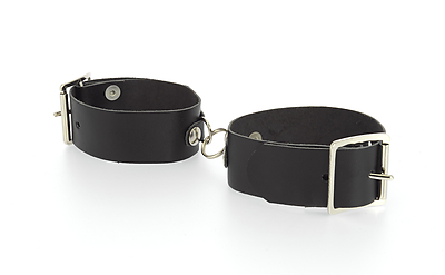 Einfache Leder Fußfesseln schwarz