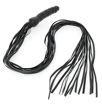 Peitsche Leder mit KG schwarz