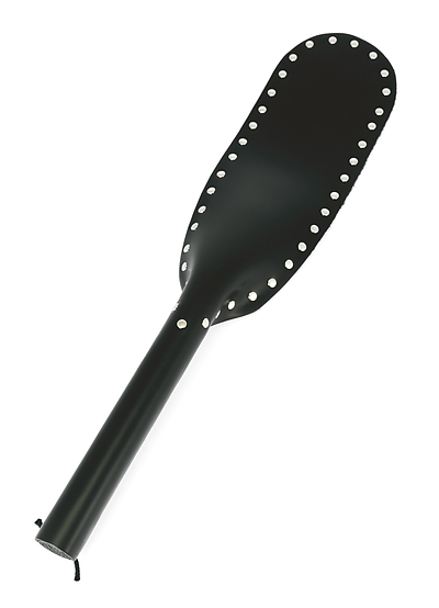 Klatsche Leder schwarz mit Nieten