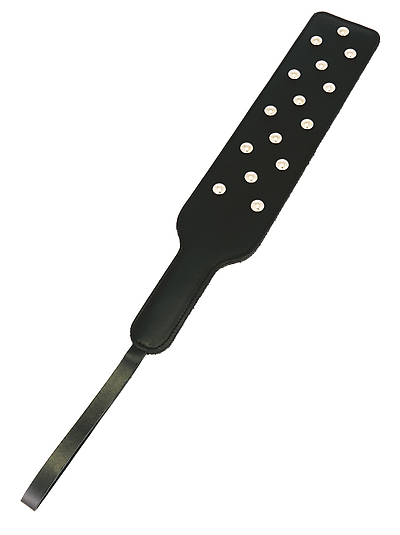 Klatsche Leder schwarz mit Nieten