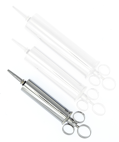 Spritze Metall chrom