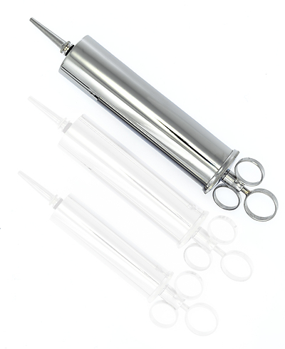 Spritze Metall chrom