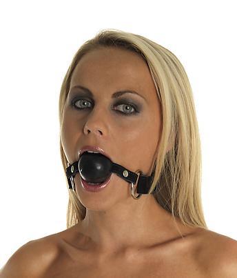 Mundknebel Velours schwarz mit Silikonball