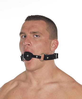 Mundknebel Velours schwarz mit Silikonball